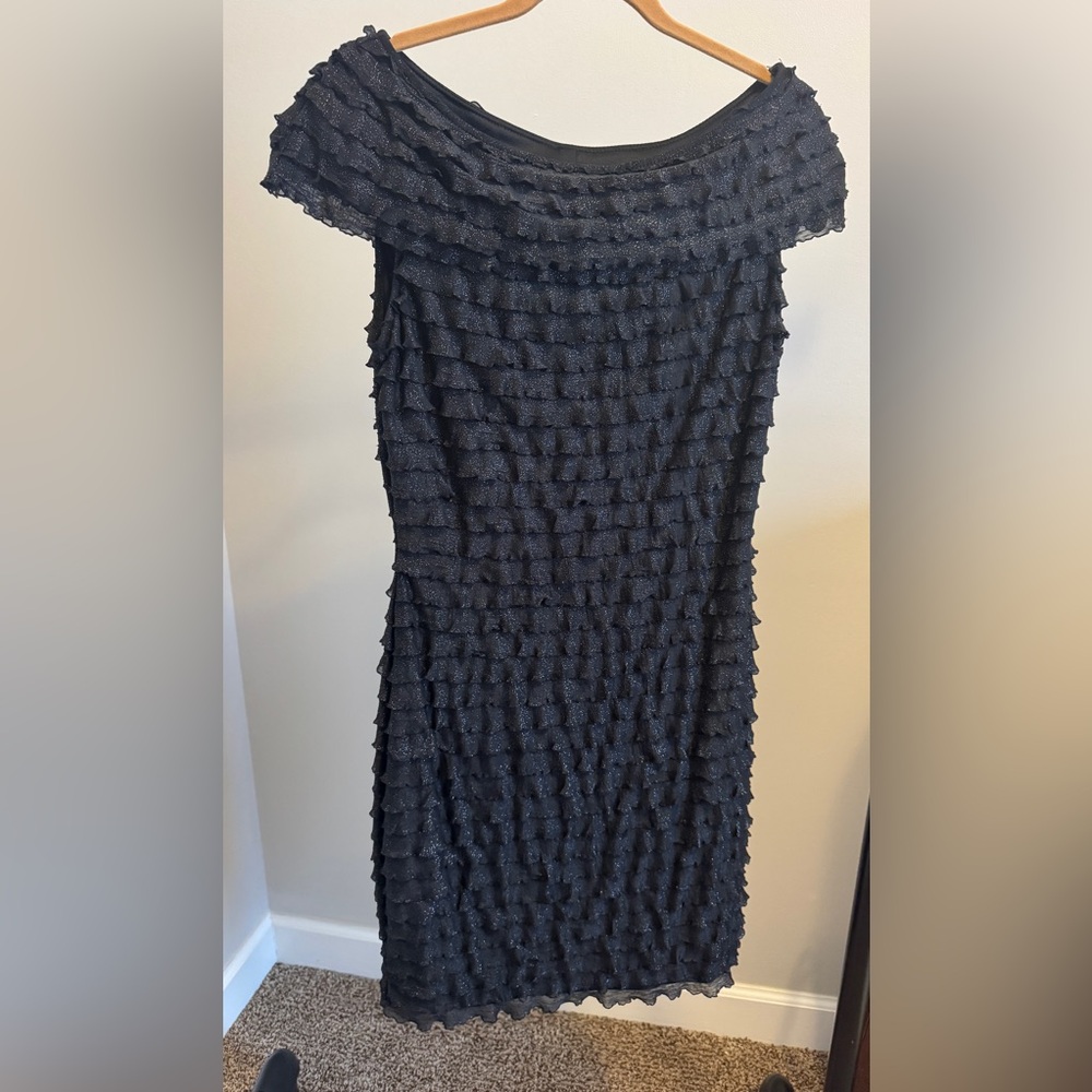 Black Ruffled Cocktail Dress